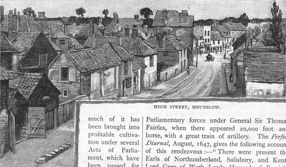 Associate Product HOUNSLOW. High Street, Hounslow 1888 old antique vintage print picture
