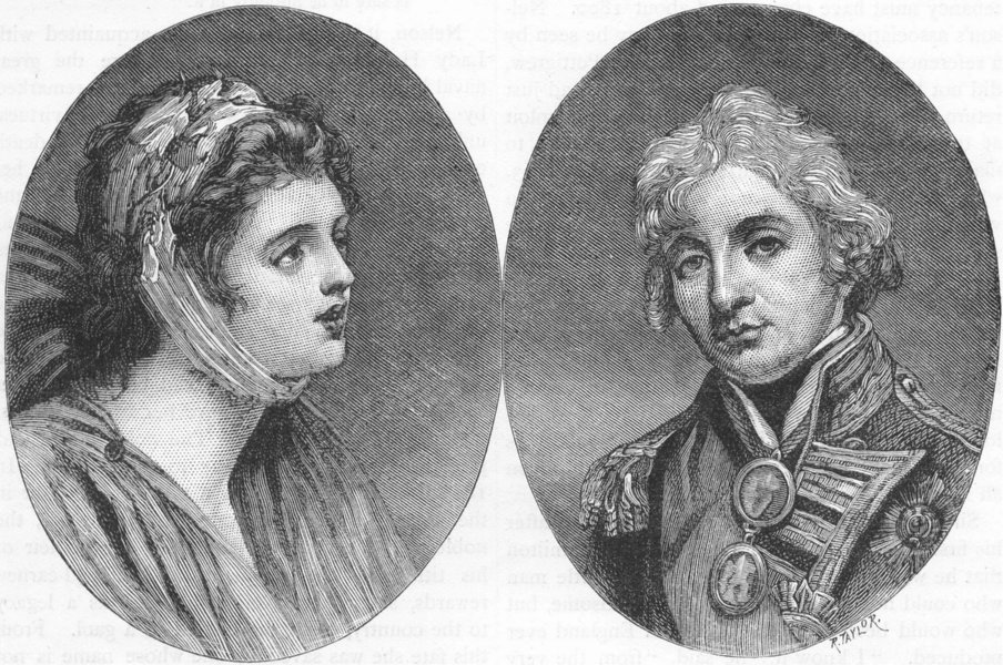 MERTON. Lord Nelson and Lady Hamilton 1888 old antique vintage print picture