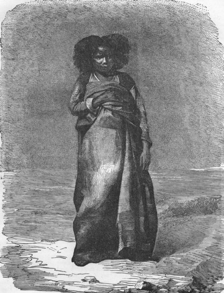 MADAGASCAR. A Madegasse widow 1880 old antique vintage print picture