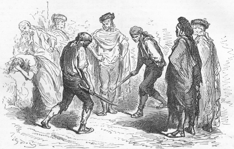 SPAIN. Duel with the Navaja 1880 old antique vintage print picture