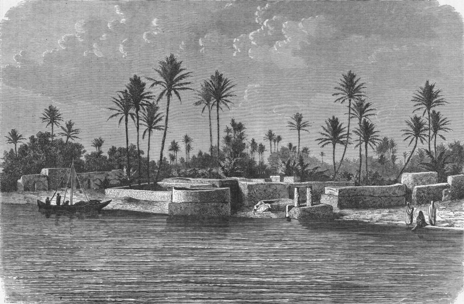 IRAQ. Mesopotamia. shores of Tigris 1880 old antique vintage print picture