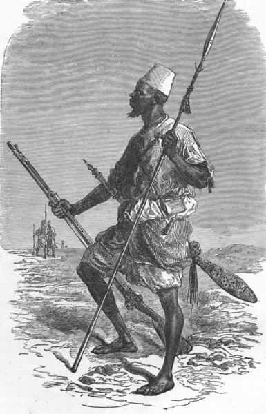 Associate Product MALI. Talibe equipped for fighting 1880 old antique vintage print picture