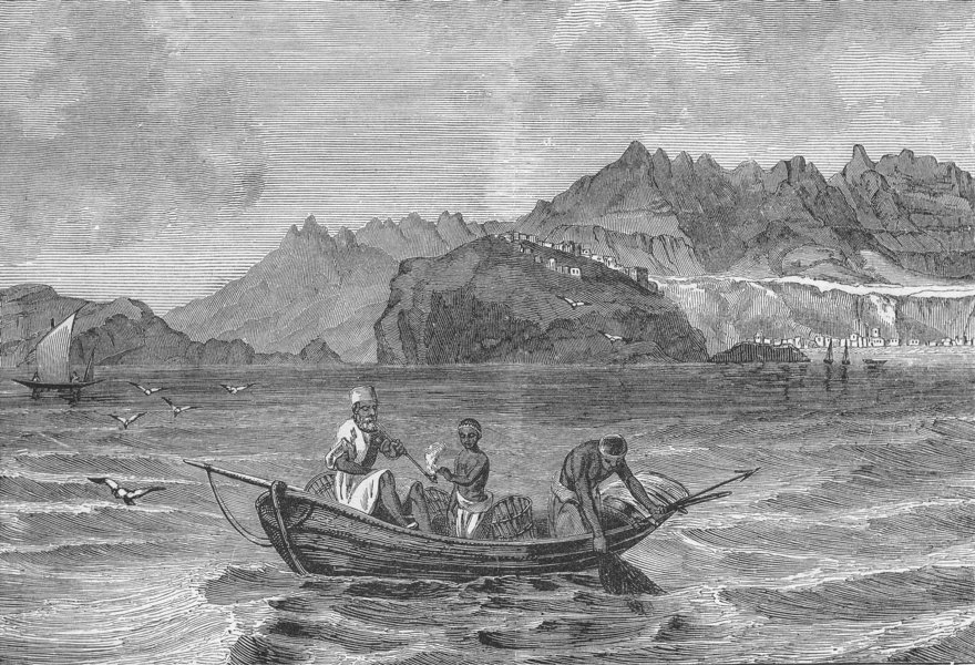 Associate Product EGYPT. The Red Sea. Arabs fishing 1880 old antique vintage print picture