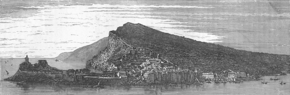 ITALY. Gulf of La Spezia. Panorama Portovenere 1880 old antique print picture