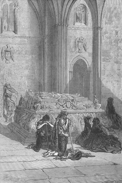 Associate Product GRANADA. Ferdinand & Isabella tomb, Cathedral 1880 old antique print picture