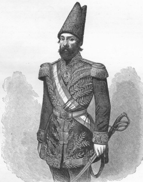 IRAN. Persian in official costume 1880 old antique vintage print picture