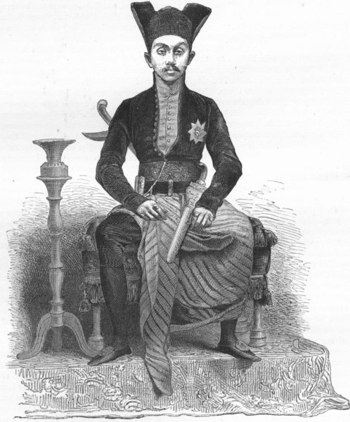 INDONESIA. Borneo. Emperor of Solo, Java 1880 old antique print picture
