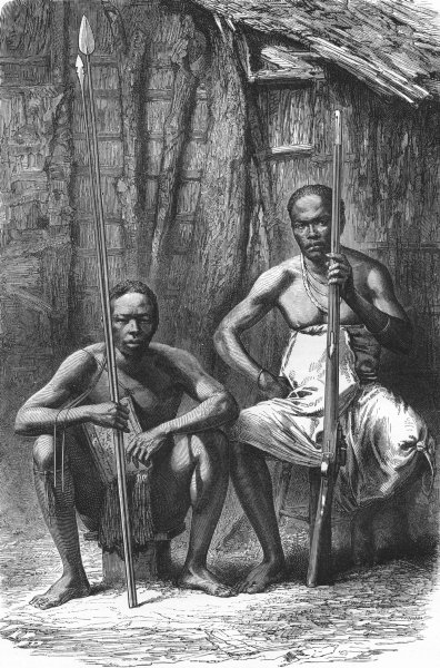 TANZANIA. Finding of Dr Livingstone. Natives Rovuma 1880 old antique print
