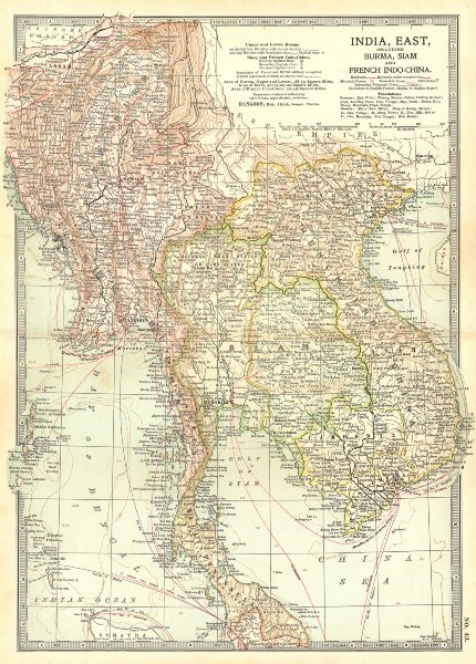 Associate Product INDOCHINA. Burma, Thailand Siam, Vietnam Annam Cochinchina, Cambodia 1903 map