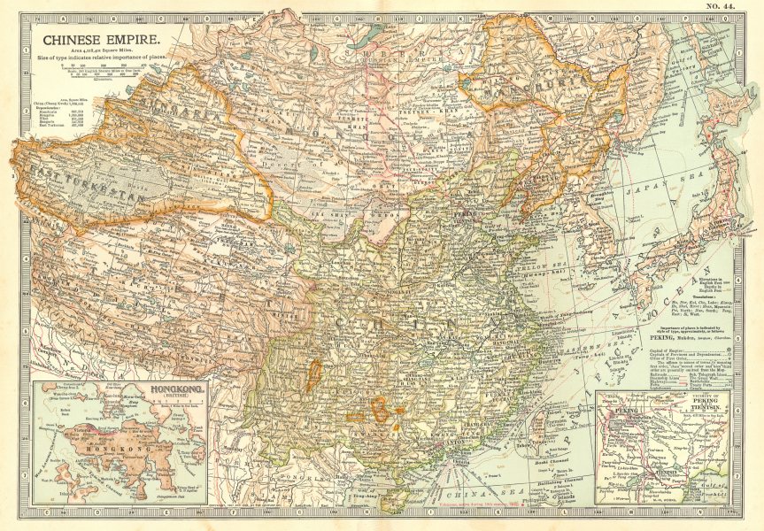 Associate Product CHINA. Manchuria; Hong Kong, Beijing Peking, Tientsin 1903 old antique map