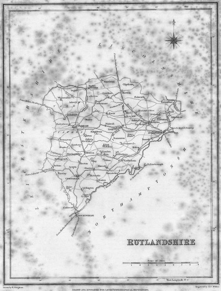 Associate Product RUTLAND. Rutlandshire. Lewis 1835 old antique vintage map plan chart