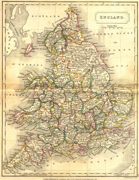 ENGLAND. England Wales. Sidney Hall 1850 old antique vintage map plan chart