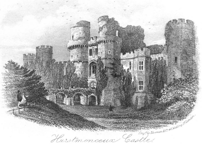 Associate Product SUSSEX. Hurstmonceux Castle. Newman 1860 old antique vintage print picture