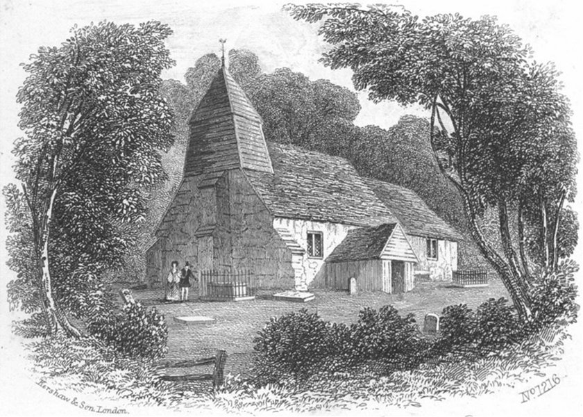 Associate Product SUSSEX. Hollington Church, Hastings. Kershaw 1860 old antique print picture
