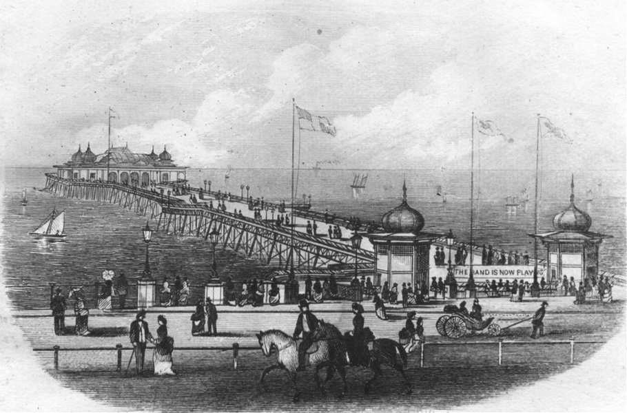 Associate Product SUSSEX. Hastings Pier. Newman 1860 old antique vintage print picture