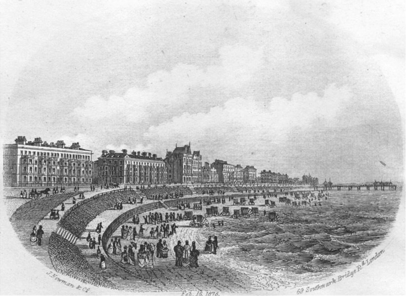 Associate Product SUSSEX. Beach, Eastbourne. Newman 1860 old antique vintage print picture