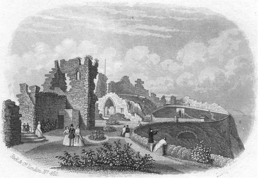 Associate Product SUSSEX. Hastings Castle. Rock 1860 old antique vintage print picture
