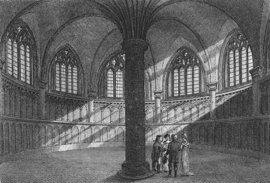 Associate Product WORCS. Chapter House, Worcester Cathedral 1807 old antique print picture