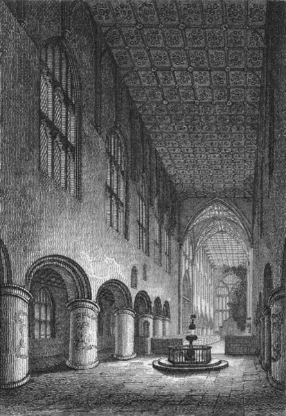 Associate Product WORCS. Malvern Abbey, Worcestershire 1807 old antique vintage print picture