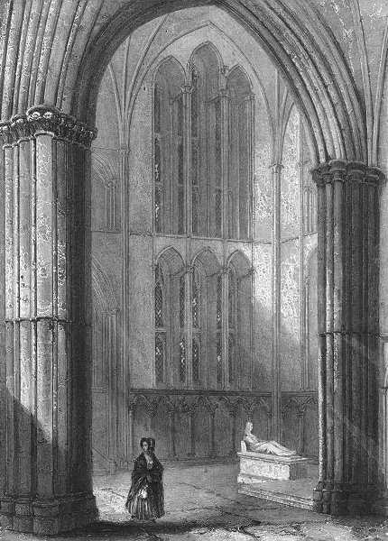 Associate Product WORCS. Worcester, Cathedral, choir c1850 old antique vintage print picture