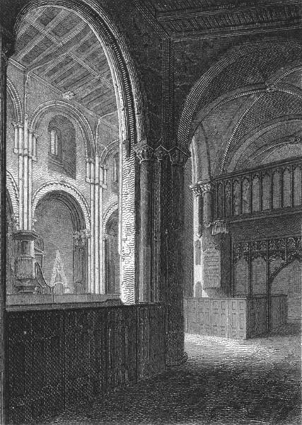 Associate Product BEDS. Dunstable Church. Priory 1808 old antique vintage print picture