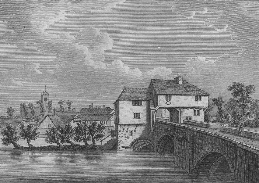 BEDS. Bedford bridge. Grose 1783 old antique vintage print picture