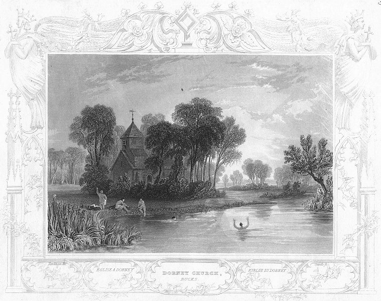 Associate Product BUCKS. Dorney Church. Tombleson only 1830 old antique vintage print picture