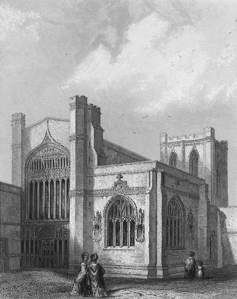 Associate Product CHESHIRE. Chester Cathedral, SW view 1850 old antique vintage print picture