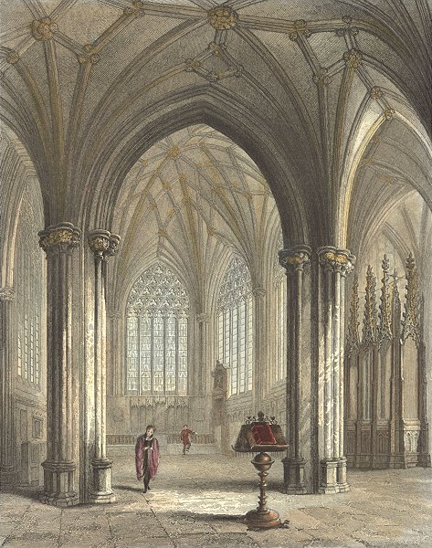 SOMT. Wells Cathedral Lady Chapel 1836 old antique vintage print picture