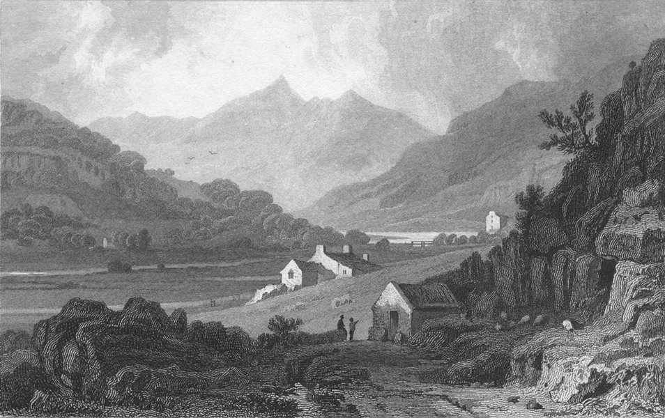 SNOWDON. from Capel Curig, Caernarfonshire.  1831 old antique print picture