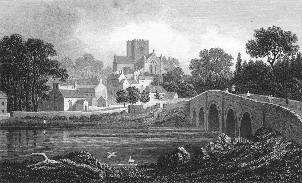 Associate Product WALES. St Asaph, Flintshire. Gastineau 1831 old antique vintage print picture