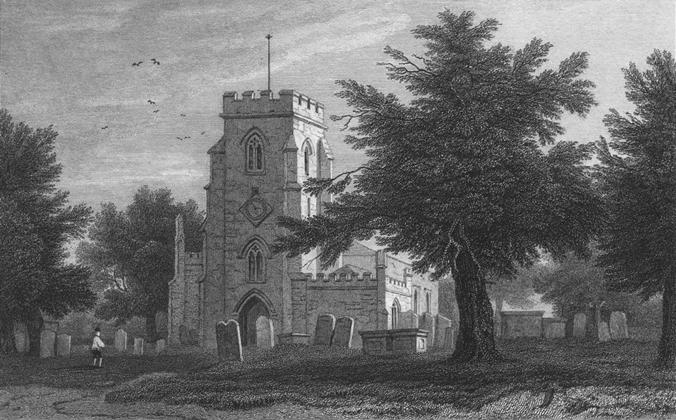 Associate Product WALES. Overton Church, Flintshire. Gastineau 1831 old antique print picture
