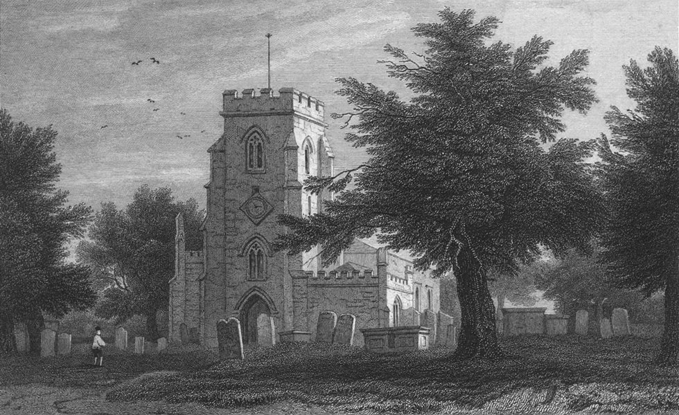 Associate Product WALES. Overton Church, Flintshire. Gastineau 1831 old antique print picture