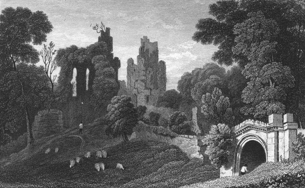 Associate Product WALES. Hawarden Castle, Flintshire. Gastineau 1831 old antique print picture