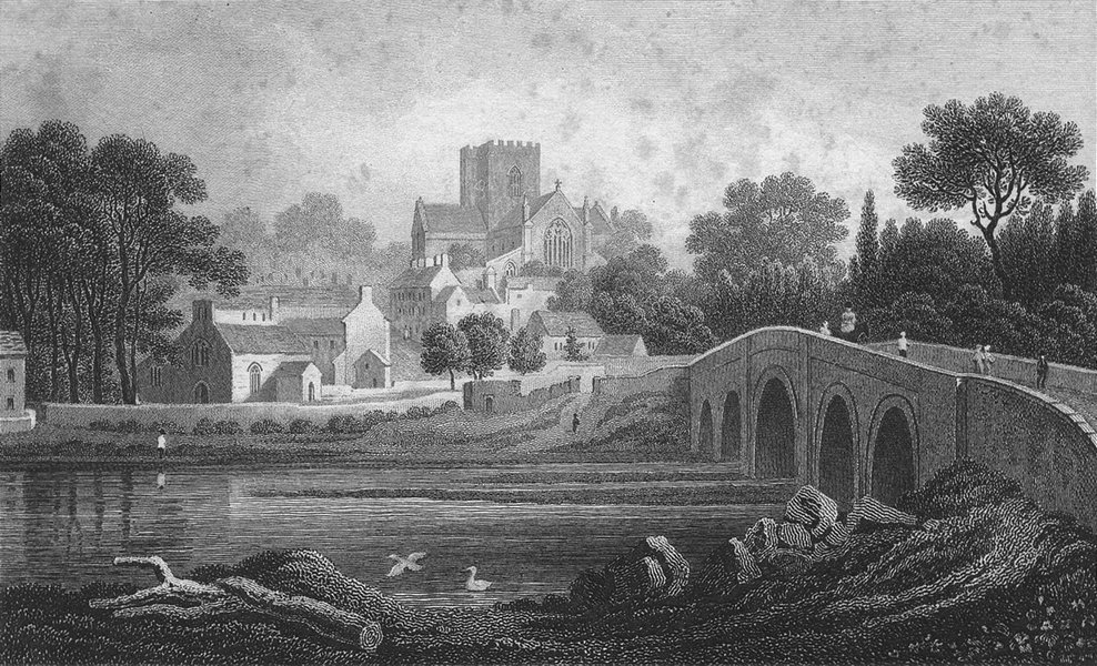 Associate Product WALES. St Asaph, Flintshire. Gastineau 1831 old antique vintage print picture