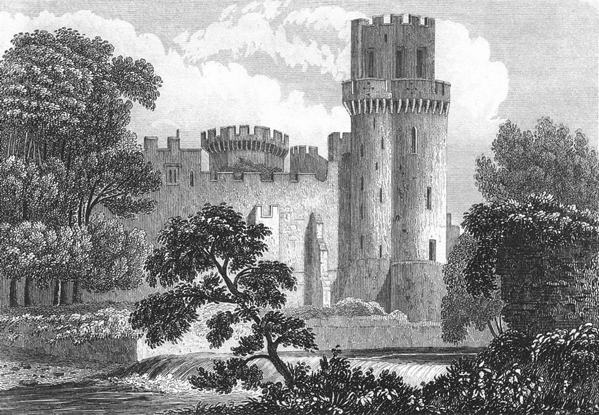 Associate Product WARWICK CASTLE. Guy's Tower, Warwickshire. DUGDALE c1840 old antique print