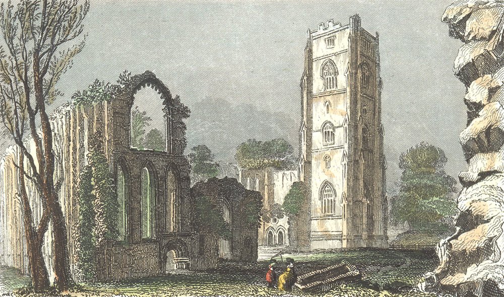 Associate Product YORKS. Fountains Abbey. DUGDALE Fountains Abbey 1835 old antique print picture