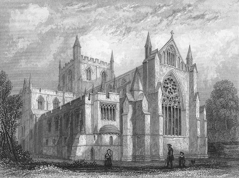 Associate Product YORKS. Ripon Cathedral east view 1836 old antique vintage print picture