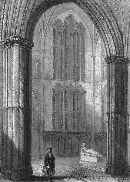 Associate Product WORCESTER. Cathedral North Transept of Choir 1836 old antique print picture