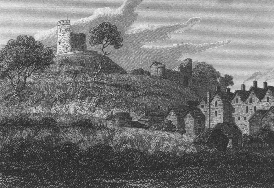 STAFFS. Castle Hill, Dudley, Staffordshire. Worcs 1812 old antique print