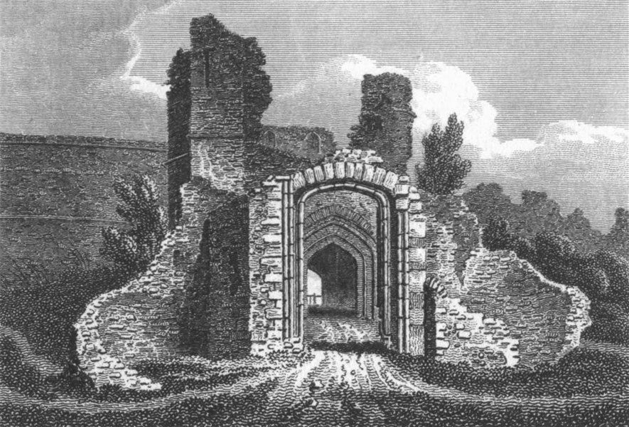 STAFFS. Entry to Ct, Dudley Castle. Worcs 1812 old antique print picture