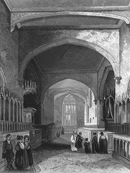 Associate Product WALES. Bangor Cathedral choir 1836 old antique vintage print picture