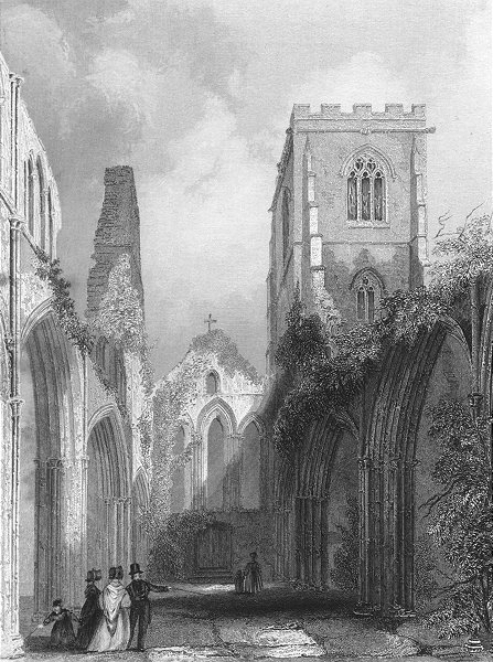 Associate Product WALES. Llandaff Cathedral Nave 1836 old antique vintage print picture