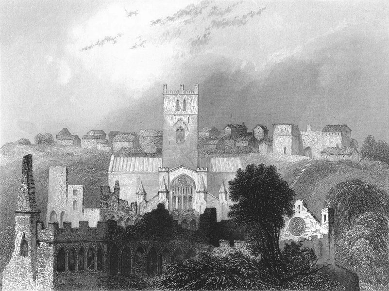 Associate Product ST DAVID'S. Cathedral ancient Bishop's Palace 1836 old antique print picture