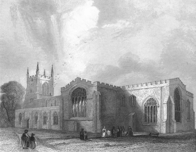 Associate Product WALES. Bangor Cathedral SE view 1836 old antique vintage print picture