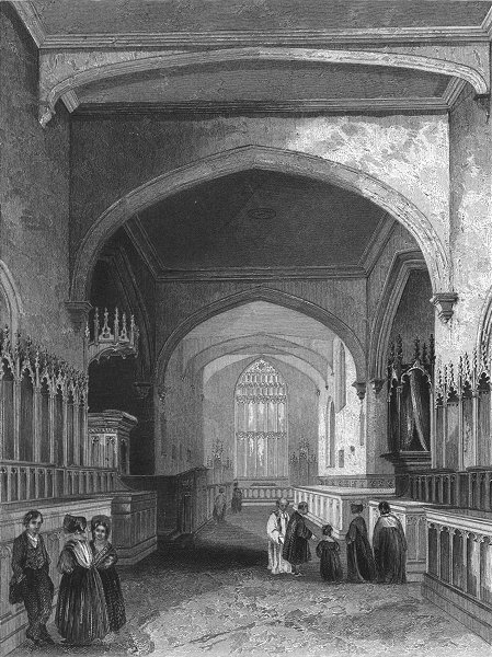Associate Product WALES. Bangor Cathedral choir 1836 old antique vintage print picture