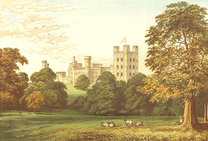 WALES. Penrhyn Castle. Bartlett Gastineau c1892 old antique print picture