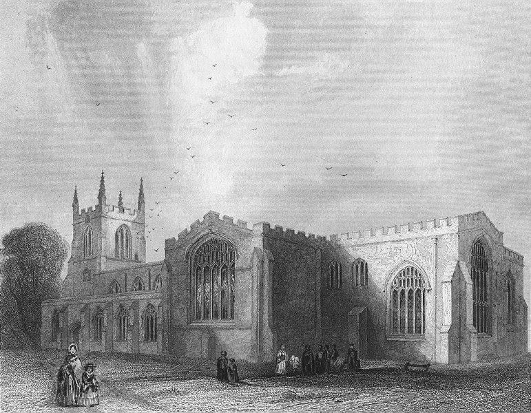Associate Product WALES. Bangor Cathedral SE view 1860 old antique vintage print picture