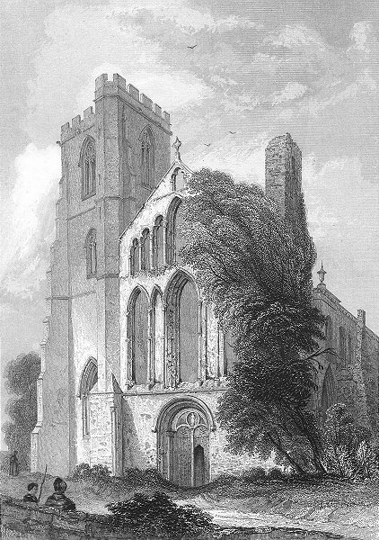 Associate Product WALES. Llandaff Cathedral 1836 old antique vintage print picture