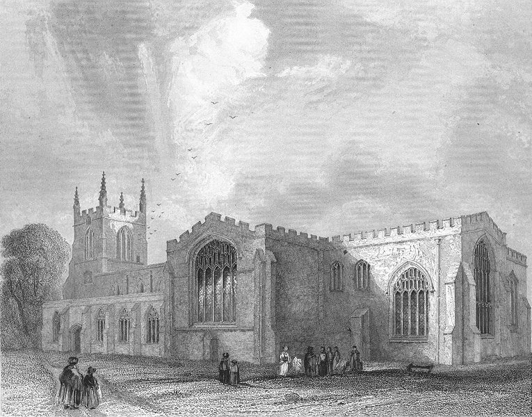 Associate Product WALES. Bangor Cathedral SE view 1836 old antique vintage print picture